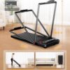 9% Incline Walking Pad Treadmill and Handle Bar, Widened Running Belt, 4MPH/7.6MPH, 2.5HP Treadmill with 380lbs Capacity with Remote, Bluetooth and App Control with Fitshow