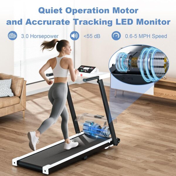Juturna Treadmills for Home, Walking Pad with Handle Bar, Portable Foldable Treadmill, 3.0 HP Walking Pad with 300 LBS Capacity, Folding Treadmill with LED Display