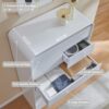 Modern 7 Drawers Dresser for Bedroom, 55" Tall Dressers & Chest of Drawers w/Curved Profile Design, Wood Mid Century Vertical Storage Dressers Organizer for Bedroom, Living Room, White