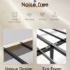 Miscoos Queen Size Platform Bed Frame with Upholstered Headboard and Metal Support – Sturdy, Noise-Free, No Box Spring Needed, Easy Assembly, Storage Space