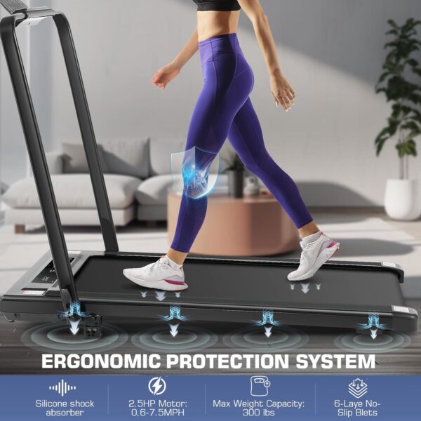 ANCHEER Under Desk Treadmill with Incline, 3 in 1 Walking Pad with Remote Control, 2.5HP Folding Treadmill for Home, 300lbs Weight Capacity Quiet Jogging Running Electric Machine