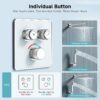 SR SUN RISE 100℉ Thermostatic Shower System,10" Luxury Rainfall Shower Head and High-Pressure Handheld Bathroom Shower Faucet Set,Shower Valve and Trim Kit Included (Polished Chrome)