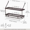 KES 30-Inch Oiled Bronze Pot Rack Wall Mounted, 2-Tier Hanging Pot and Pan Organizer with 12 Sturdy Hooks, Kitchen Wall Hanger Shelves Farmhouse Style, KUR215S75B-OB