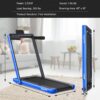 Goplus 2 in 1 Folding Treadmill with Dual Display, 2.25HP Superfit Under Desk Electric Pad Treadmill, Installation-Free, Blue Tooth Speaker, APP Control, Remote Control, Walking Jogging for Home