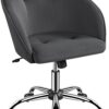 Yaheetech Office Chair Height Adjustable Mid Back Chair Swivel Large Seat Chairs Desk Chair Computer Chair on Wheels with Armrests