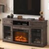 71VBSZWxOML._AC_SL1500_.jpg Curved Fireplace TV Stand with LED Light for TVs Up to 65", Entertainment Center with 23" Electric Fireplace, TV Stand with Glass Door Storage Cabinets & Open Shelves for Living Room, Black