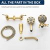 2 Handle Shower Faucet Set with Tub Spout Bathtub Shower Faucet Combo Set Shower System Complete Tub and Shower Trim Kit Brushed Gold Wall Mounted Shower Fixtures