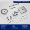 BWE Shower System Brushed Nickel 10 Inch Square Bathroom Luxury Rain Mixer Shower Combo Set Shower Kit Wall Mounted Rainfall Head Shower Faucet Rough-in Valve Body and Trim Included
