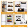 Kitchen Spice Rack: 2 Packs Black Adhesive Wall Mount - 11.8" Large Hanging Storage Organizer Cabinet Without Drilling for Smooth Wall - Work Room Bathroom Shelves