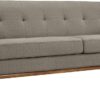 Modway Engage Mid-Century Modern Upholstered Fabric Sofa in Granite