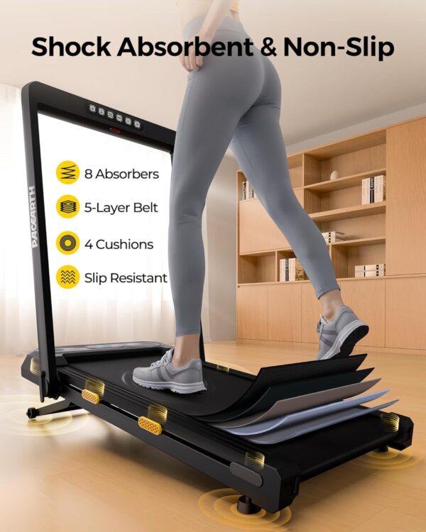 PACEARTH Walking Pad Treadmill 3 in 1 Under Desk Foldable Treadmill 7.6mph 15% 9-Level Auto Incline Pause/Start Remote Control 2.5HP Powerful Quiet 265Lbs Weight Capacity for Home Office Workout