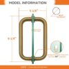 CKB 8" Shower Door Handle, Shower Glass Door Pull Back to Back Handle Compatible with 1/4" to 1/2" Thickness Glass for Frameless Shower Doors, Gold Plated with 304 Stainless Steel