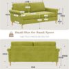 Vesgantti 65" Green Loveseat, Comfy Mid-Century Modern 2-Seat Sofa, No-Tool Assembly Small Couch for Living Room & Bedroom