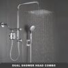 71WQHT6UPGL._AC_SL1500_.jpg Dual Shower Head with Filter Combo,Stainless Steel 10in Rainfall Showerhead with 10in Height Adjustable Slide Bar&3-Way Diverter,Handheld Shower Head with On Off Switch&Adhesive Shower Holder
