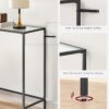 VASAGLE 39.4 Inches Console Table, Tempered Glass Sofa Table, Modern Entryway Table, Metal Frame, Easy to Assemble, Adjustable Feet, for Living Room, Hallway, Black ULGT026B01