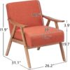 VINGLI Mid-Century Retro Modern Upholstered Lounge Chair Fabric Accent Chair Sturdy Wooden Frame Armchair (Burnt Orange)