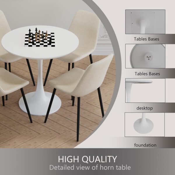 Round Kitchen Table and Chairs Set, Dining Room Round Table Set for 4, Modern 31.5'' Dining Table Set, 5 Piece Round Dining Table Set for Dining Room & Coffee Shop & Small Spaces