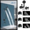 Aolemi Shower Faucet Set with Tub Spout Rain Shower Head System Shower Trim Kit Pressure Rough-in Valve Included 8 Setting Dual Shower Head and Handheld Spray Oil Rubbed Bronze