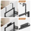 8-Tier Over the Door Pantry Organizer, Large Metal Door Spice Rack with Adjustable Basket, 2 in 1 Wall Mount or Hanging Heavy-Duty Pantry Door Storage Shelf for Kitchen and Bathroom, Black