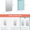 Zenna Home Medicine Cabinet with 2 Adjustable Shelves, 16" x 26" Inches – Frameless Bathroom Mirror Cabinet with Steel Body – Recessed or Surface Mount Installation – Premium Mirrored Slim Cabinet