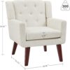 71YDTGzNgQL._AC_SL1500_.jpg Accent Chair Button-Tufted Upholstered Living Room Chairs Comfy Reading Chair Mid Century Modern Chair with Linen Fabric Lounge Arm Chairs for Living Room Bedroom (Beige Set of 2)