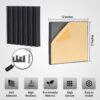 HERTBER-24 Pack Sound Proof Foam Panels for Walls Self-adhesive Grooved Black Acoustic Panels 12x12x2 Inches Soundproof Wall Panels High Density Acoustic Foam for Echoes Absorption and Noise Reduction