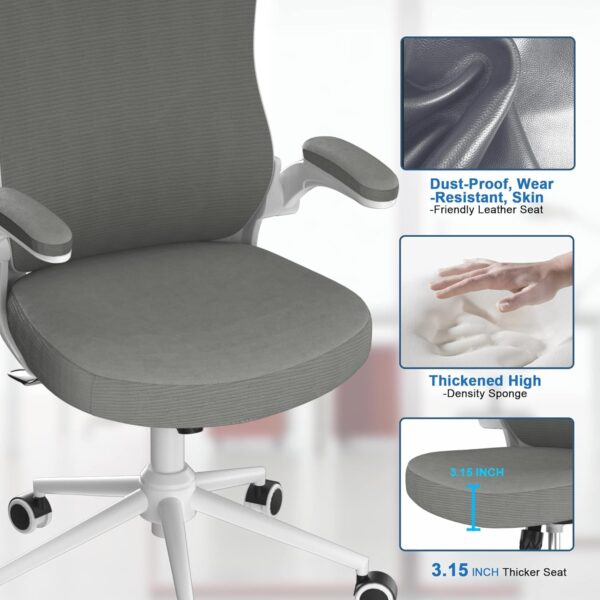 Home Office Chair, Ergonomic Comfy Desk Chair, High Back Computer Chair- Adjustable Headrest with Flip-Up Arms, Lumbar Support, Swivel Executive Task Chair (Modern, Star Dust)