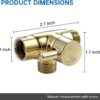 G-Promise Solid Metal Shower Arm Diverter for Hand Held Showerhead and Fixed Spray Head, G 1/2 3-Way Bathroom Universal Diverter System Replacement Part(Polished Gold)