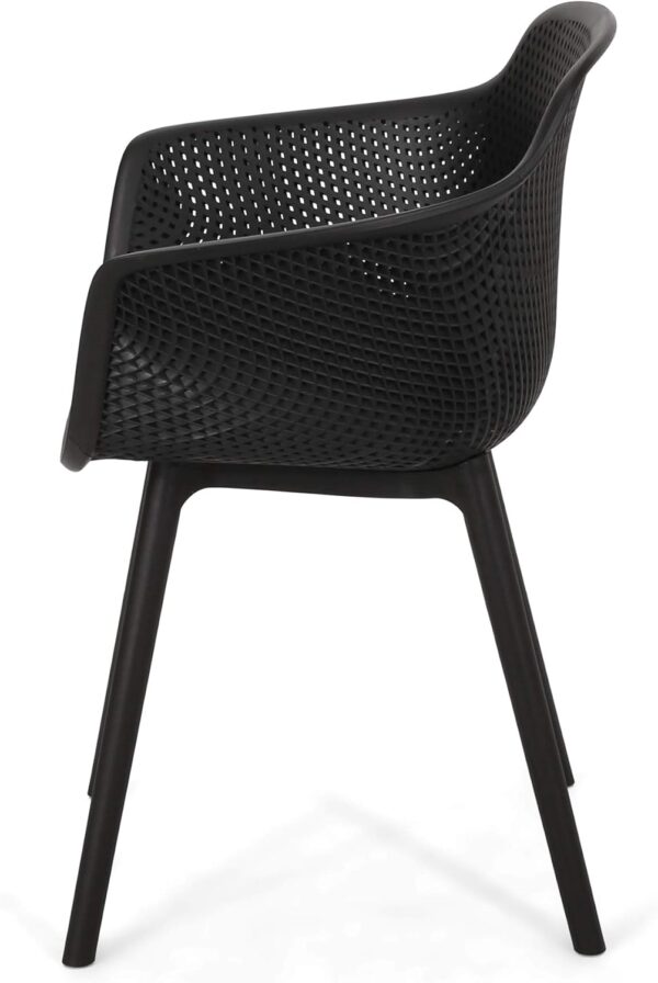 Christopher Knight Home Davina Outdoor Dining Chair (Set of 2), Polypropylene, Black