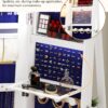 360° Rotating Jewelry Cabinet with LED Lights, 63" H Full Length Mirror with Jewelry Storage, Standing Jewelry Armoire with Door Mirror, Jewelry Organizers for Christmas Gift (White)