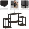 Furinno Turn-N-Tube No Tools Entertainment TV Stands, Dark Brown/Black