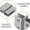 Pcs Small Stainless Steel Hinges Double-Sided Clamp Hinge for Glass Doors Interior Exterior Door Hardware Easy Install Modern Design