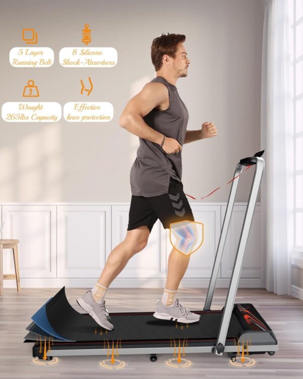 NAYSAYE Walking Pad Treadmill, Led Display Walking Jogging Running Machine with Remote Control,2.5hp Readmills for Home & Office Walking Jogging Running Machine