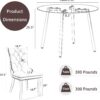Modern Black Luxury Round Glass Dining Set for 4, 5 Pcs Large Minimalist Circle Kitchen Table Set, 47'' Clear Circular Glass Top Dinner Room Set, Black High-end Tufted Chairs, for Home