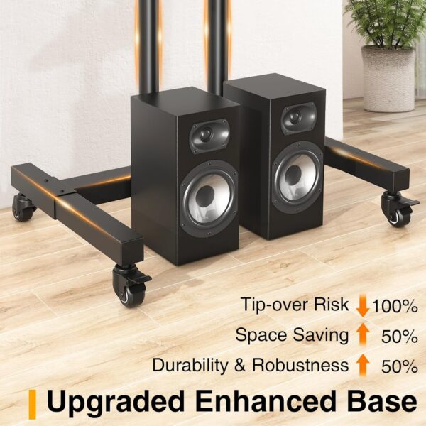 71ZPRPn6a6L._AC_SL1500_.jpg TVON Rolling TV Stand for 32-83 inch Flat Screen/Curved TVs up to 110 lbs, Height Adjustable Portable TV Stand on Wheels with Metal Laptop Shelf, TV Stands for Living Room, Home and Office Use