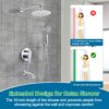 Shower System with Tub Spout, 10 inch Rain Shower and Handheld, Shower Faucet Set Complete Rough-in Valve and Trim Kit Included, Chrome
