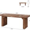 Tribesigns Wood Office Desk, 62-Inch Modern Executive Desk, Large Aesthetic Computer Work Desk with Double Pedestal, Workstation for Home Office (Brown)