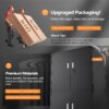 VINGLI Large Garage Storage Cabinet with 4 Doors, Upgraded Height & Wide & Deep, 43''W x 23''D x 75''H, Oversized Metal Storage Cabinet with Pegboards Wheels Locks and Adjustable Shelves (Black)