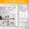 Snughome Bathroom Medicine Cabinet with Mirror and LED Light, Wall Mount Medicine Cabinet with Defogging, Adjustable Shelves, Memory Dimmable 3 Color Temp, Built-in Power Outlets, 31.5''x23.6''x5.9''