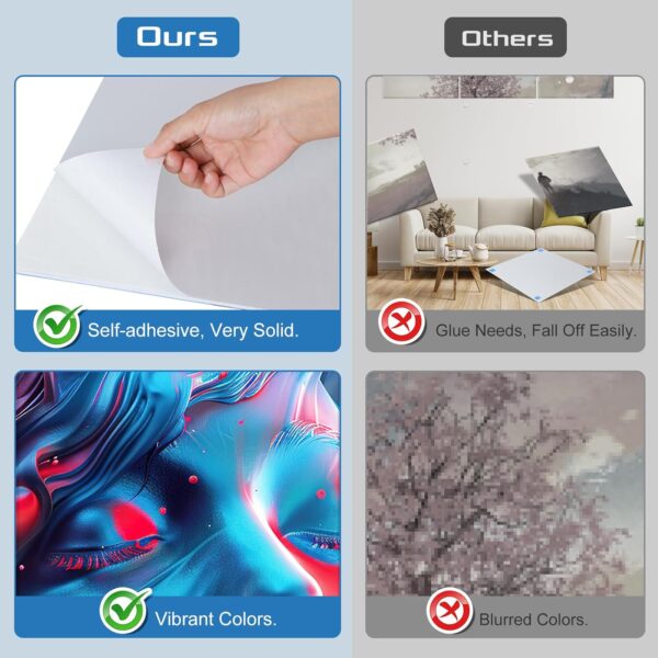 6 Pack Art Acoustic Panels Sound Proof Foam for Walls, 72X48 Inches Decorative Sound Absorbing Panels for Bedroom, Adhesive Included, Statues