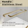 Shower Door 56 to 60'' W x 72'' H,Semi Frameless Double Sliding Shower Glass Door with 1/4" (6mm) Clear SGCC Tempered Glass,Stainless Steel, Easy to Clean,Gold.
