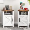 oneinmil 3-Piece Farmhouse Table Set Includes 31” Coffee Table and Side Tables with Storage Space, Retro Tables for Living Room, White