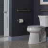 KOHLER K-25224-0 Highline Tall Two-Piece Elongated Toilet with Left-Hand Trip Lever, Elongated Toilet Bowl, 1.28 GPF, White