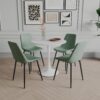 Round Kitchen Table and Chairs Set, Dining Room Round Table Set for 4, Modern 31.5'' Dining Table Set, 5 Piece Round Dining Table Set for Dining Room & Coffee Shop & Small Spaces