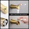 Tub Shower Faucet Combo, Brushed Gold Shower System 10 Patterns Handheld Shower Head with Tub Spout, Shower Trim Kit with Shower Head & Brass Valve