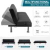 VECELO Modern Couch Bed, Convertible Sofa Bed/Folding Sleeper Couches Faux Leather Futon for Living Room, Futon Sofa Bed, Jet Black