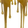 Deco 79 Aluminum Metal Abstract Melting Drip Accent Table with Melting Design and Shaded Glass Top, 16' x 16' x 25', Gold