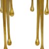 Deco 79 Aluminum Metal Abstract Melting Drip Accent Table with Melting Design and Shaded Glass Top, 16' x 16' x 25', Gold
