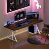 70.8-Inch Executive Desk with Power Outlet, Large Office Desk, Long Home Office Table, Big Writing Computer Tbale, Modern Work from Home Desk Office Furniture for Laptop, White