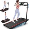 ANCHEER Walking Pad Treadmill with Incline&Adjustable Height,4 in 1 Under Desk Treadmills with Removable Desk Workstation,Foldable Treadmill for Home 300lbs Max,3 Type Control,Installation-Free